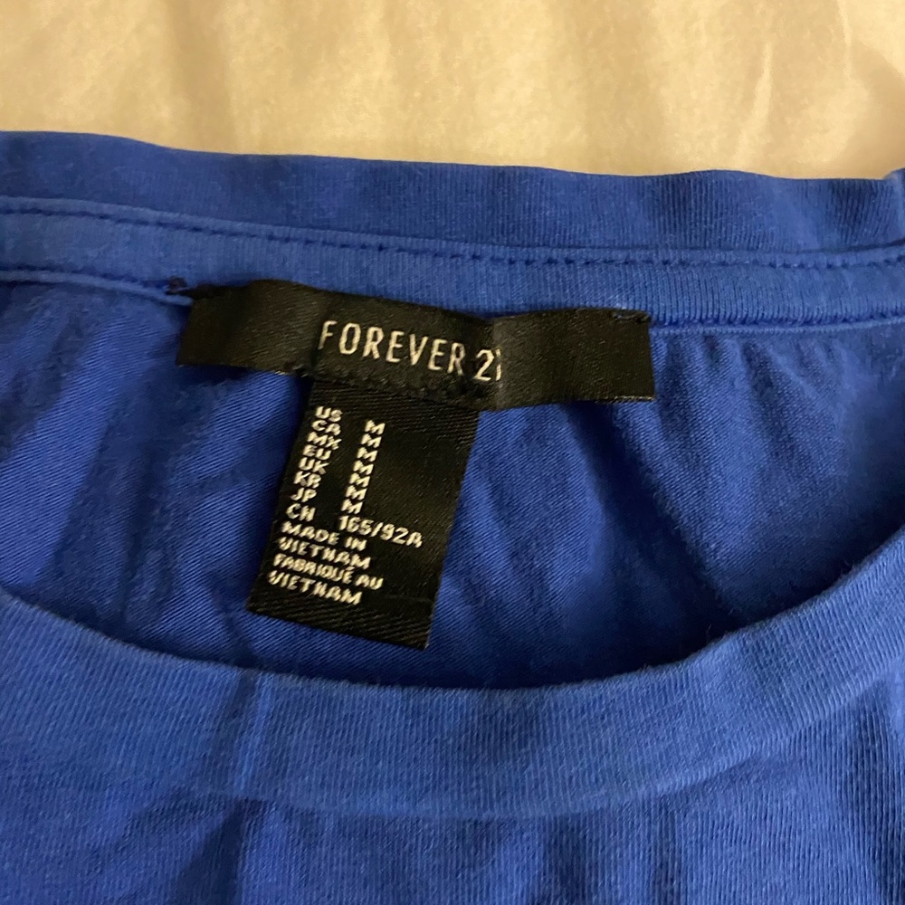 Forever 21 fit flare a frame blue stretch dress - Picture 3 of 4